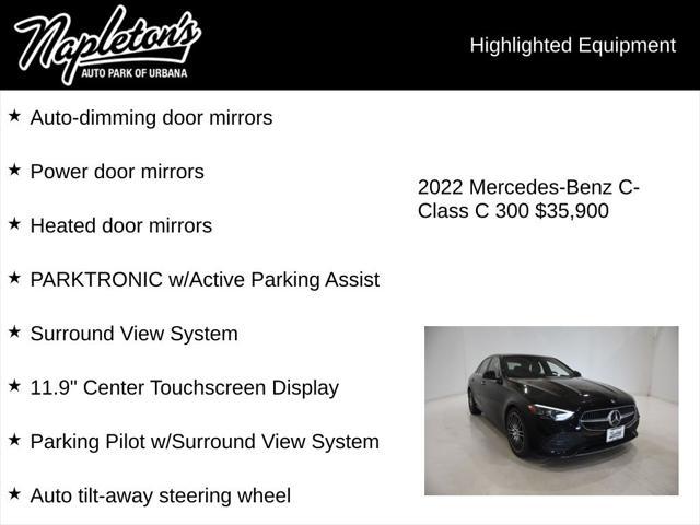 used 2022 Mercedes-Benz C-Class car, priced at $35,900