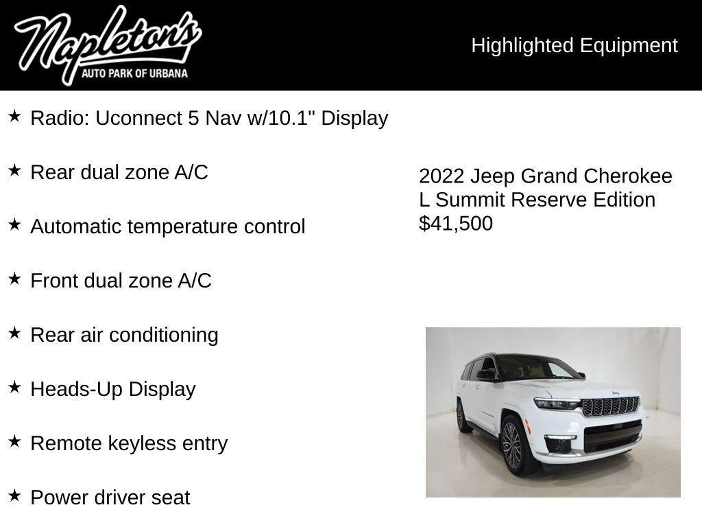 used 2022 Jeep Grand Cherokee L car, priced at $41,500
