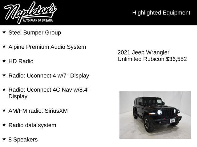 used 2021 Jeep Wrangler Unlimited car, priced at $36,552