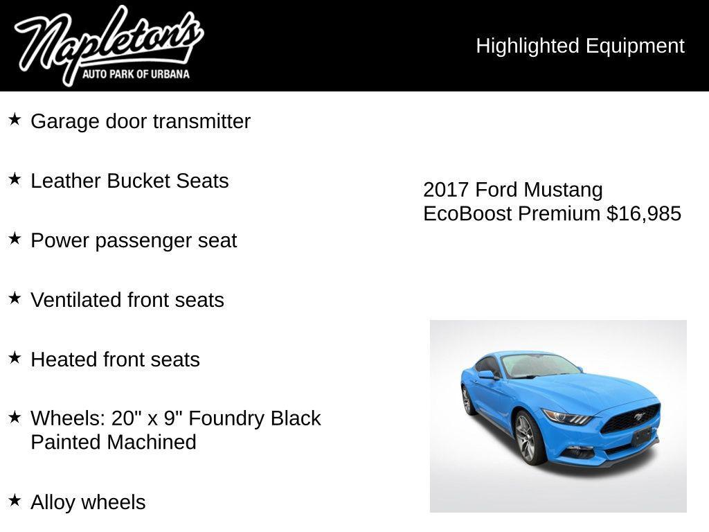 used 2017 Ford Mustang car, priced at $16,985