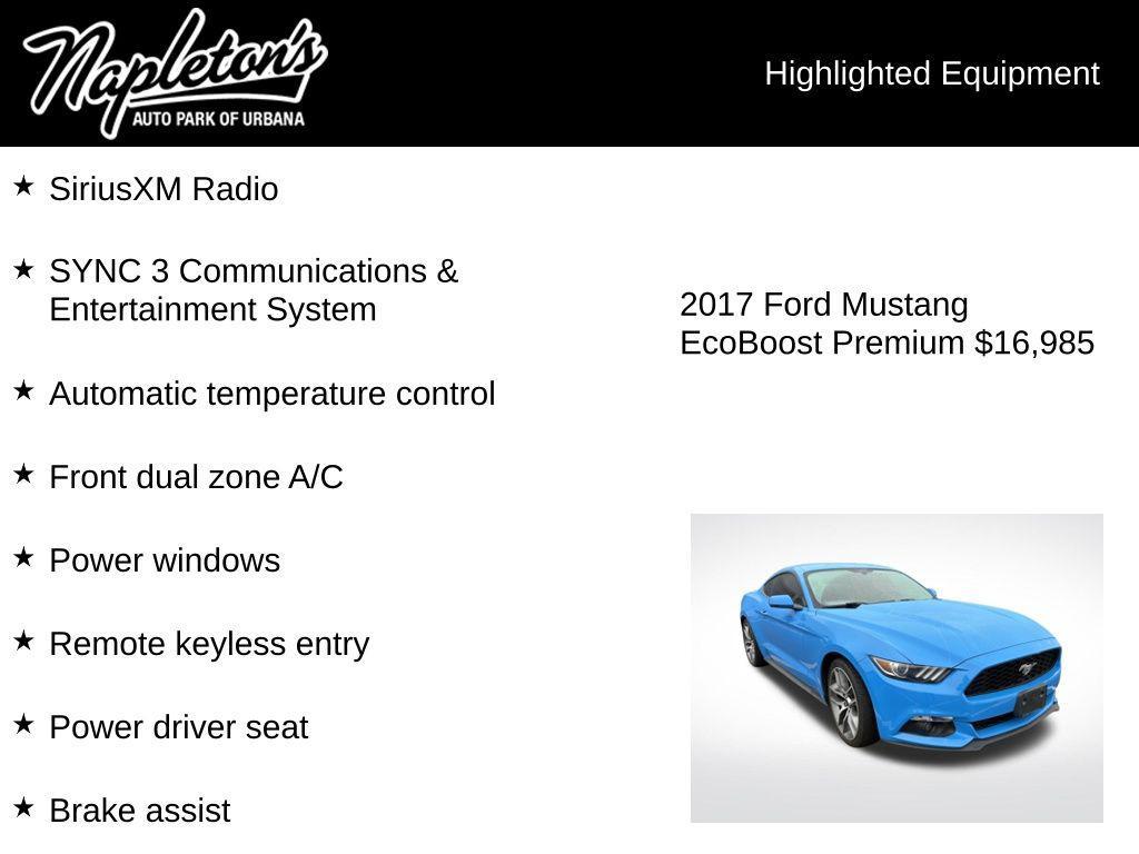 used 2017 Ford Mustang car, priced at $16,985
