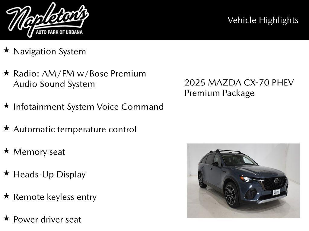 new 2025 Mazda CX-70 PHEV car, priced at $54,511