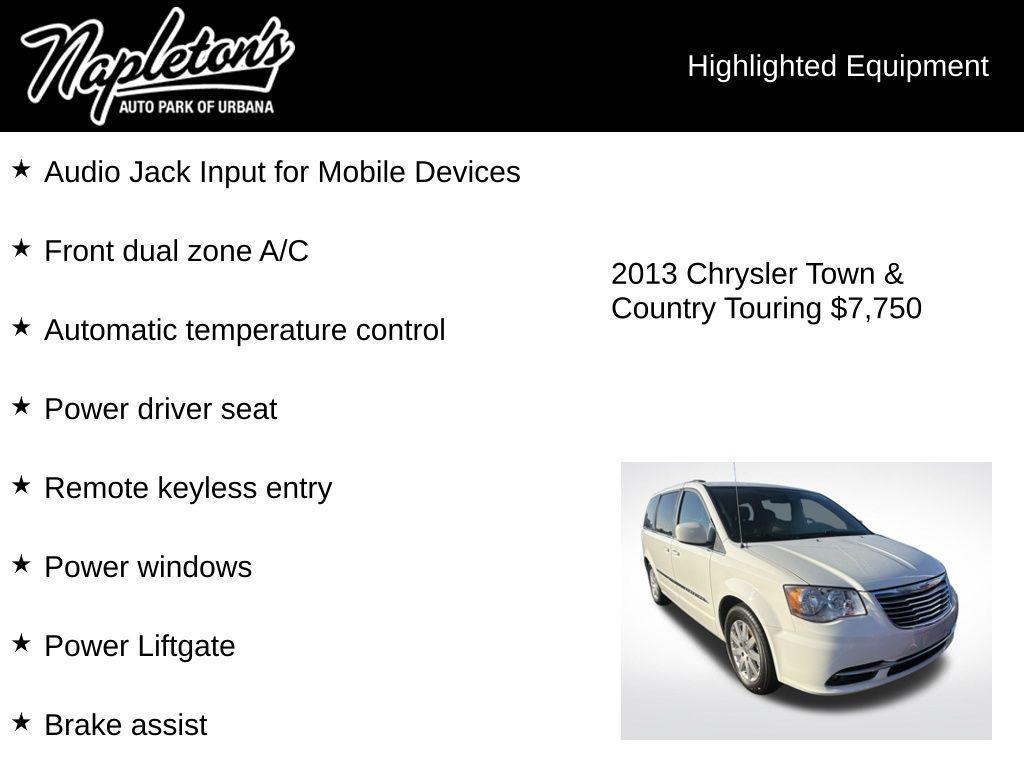 used 2013 Chrysler Town & Country car, priced at $7,750