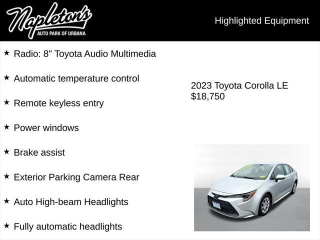 used 2023 Toyota Corolla car, priced at $18,750