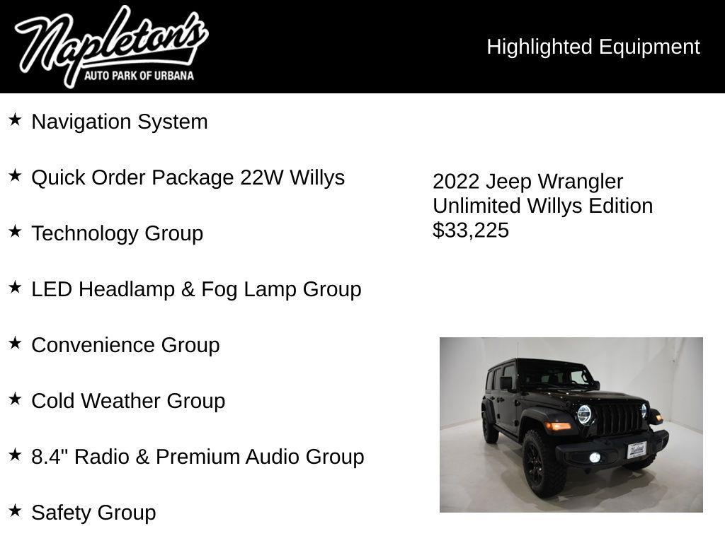 used 2022 Jeep Wrangler car, priced at $33,225