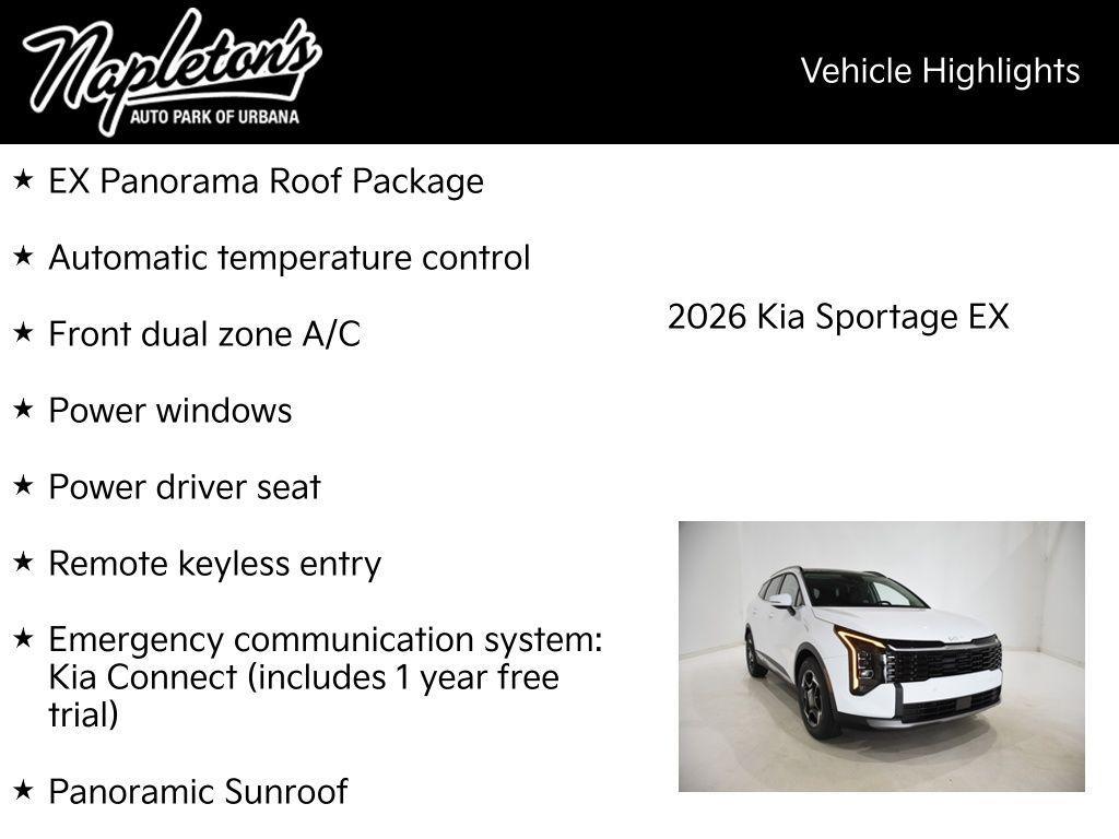 new 2026 Kia Sportage car, priced at $31,876
