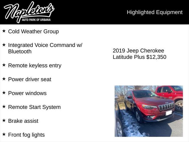 used 2019 Jeep Cherokee car, priced at $12,350