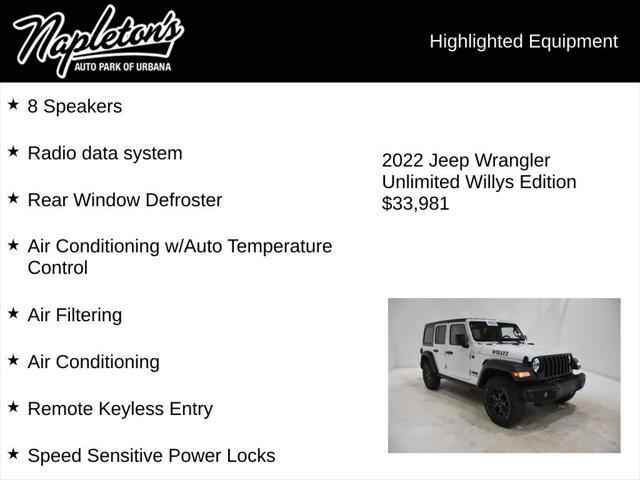 used 2022 Jeep Wrangler car, priced at $33,981