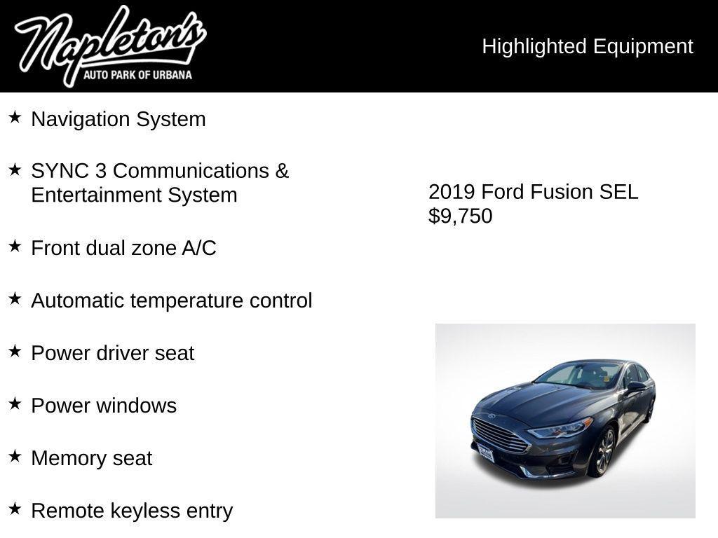 used 2019 Ford Fusion car, priced at $9,750