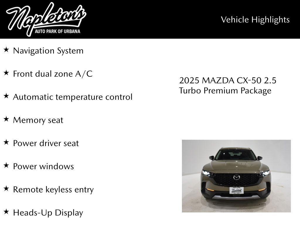 new 2025 Mazda CX-50 car, priced at $42,020