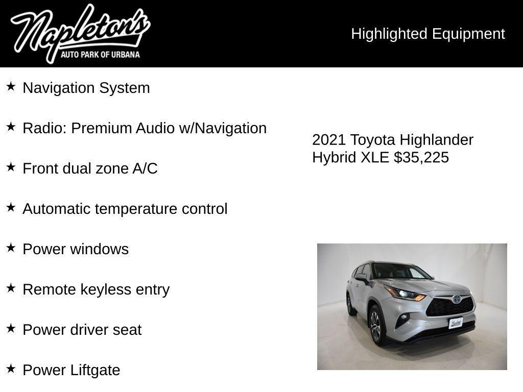 used 2021 Toyota Highlander Hybrid car, priced at $35,000