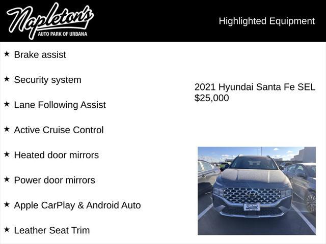 used 2021 Hyundai Santa Fe car, priced at $24,750