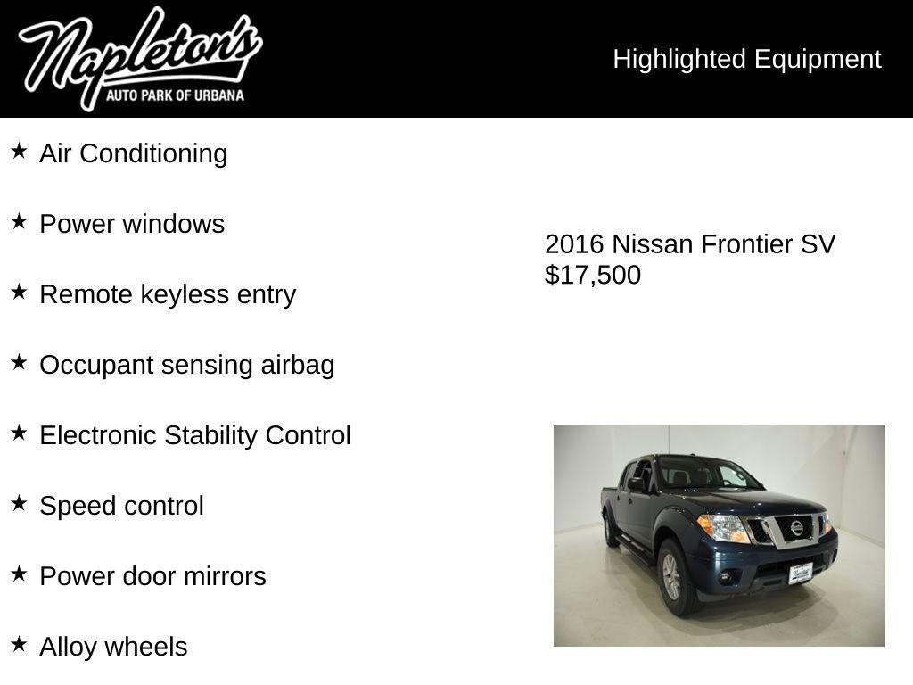 used 2016 Nissan Frontier car, priced at $17,500