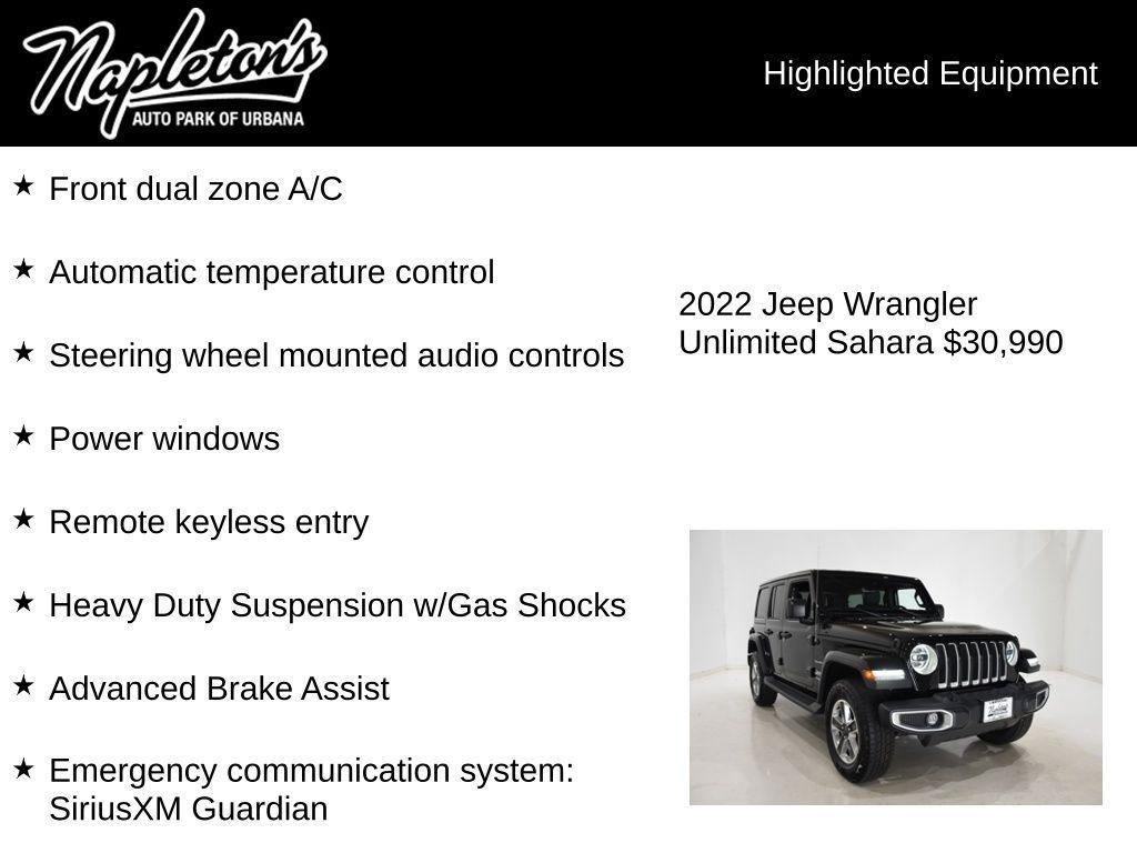 used 2022 Jeep Wrangler Unlimited car, priced at $30,990