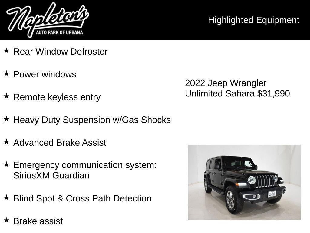 used 2022 Jeep Wrangler Unlimited car, priced at $31,990