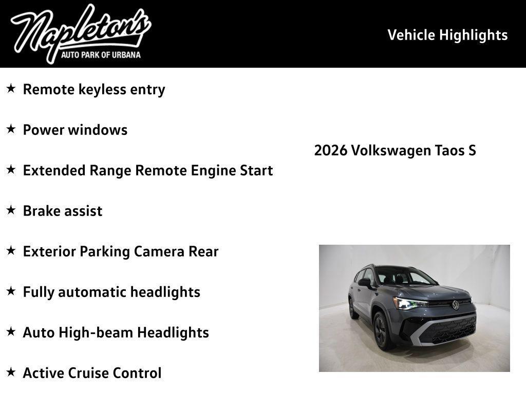 new 2026 Volkswagen Taos car, priced at $28,047