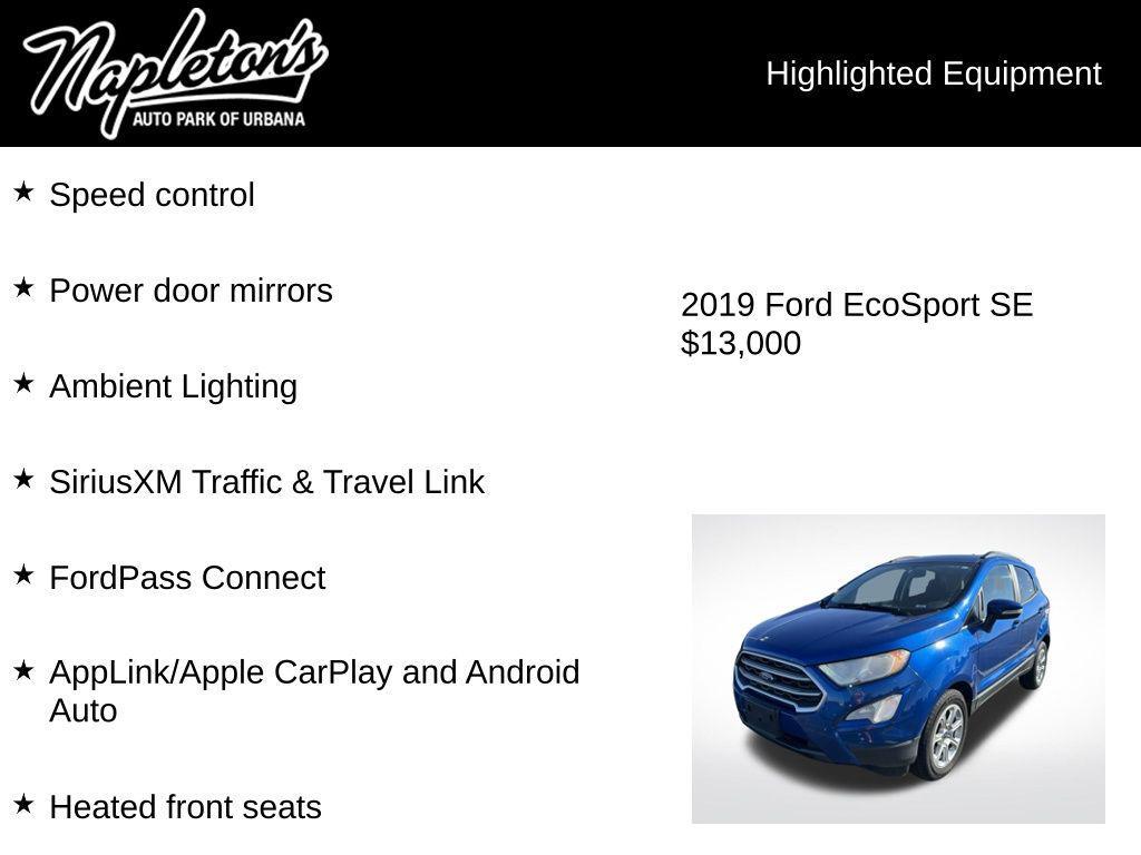 used 2019 Ford EcoSport car, priced at $13,000