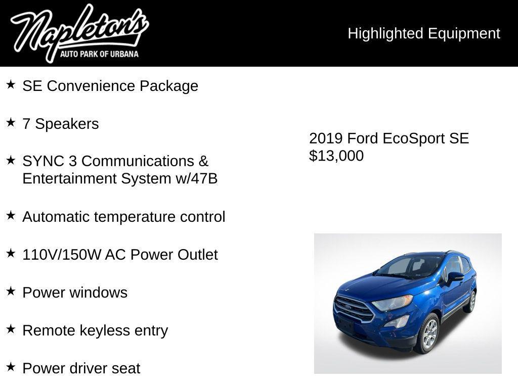 used 2019 Ford EcoSport car, priced at $13,000
