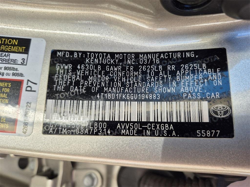 used 2016 Toyota Camry Hybrid car, priced at $17,282