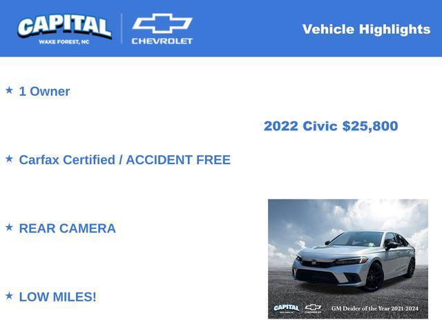 used 2022 Honda Civic car, priced at $25,800
