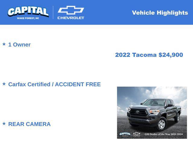 used 2022 Toyota Tacoma car, priced at $24,900