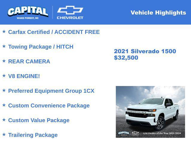 used 2021 Chevrolet Silverado 1500 car, priced at $34,700