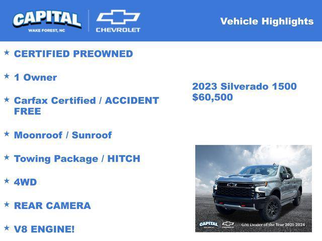 used 2023 Chevrolet Silverado 1500 car, priced at $60,500