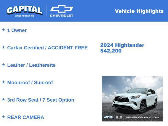 used 2024 Toyota Highlander car, priced at $42,200