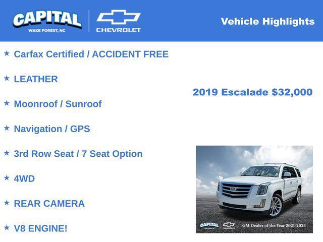 used 2019 Cadillac Escalade car, priced at $32,000