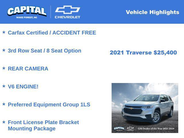 used 2021 Chevrolet Traverse car, priced at $25,400
