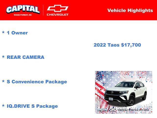 used 2022 Volkswagen Taos car, priced at $17,700