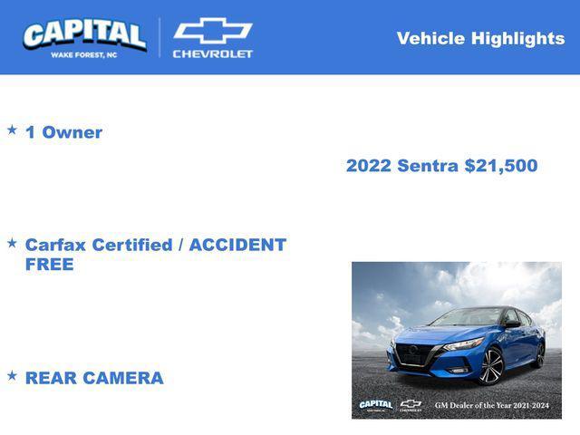 used 2022 Nissan Sentra car, priced at $21,500