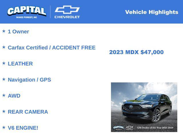used 2023 Acura MDX car, priced at $47,000