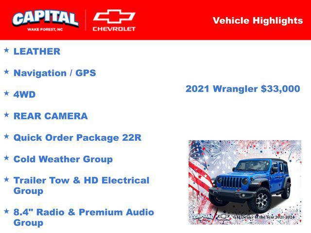used 2021 Jeep Wrangler Unlimited car, priced at $33,000
