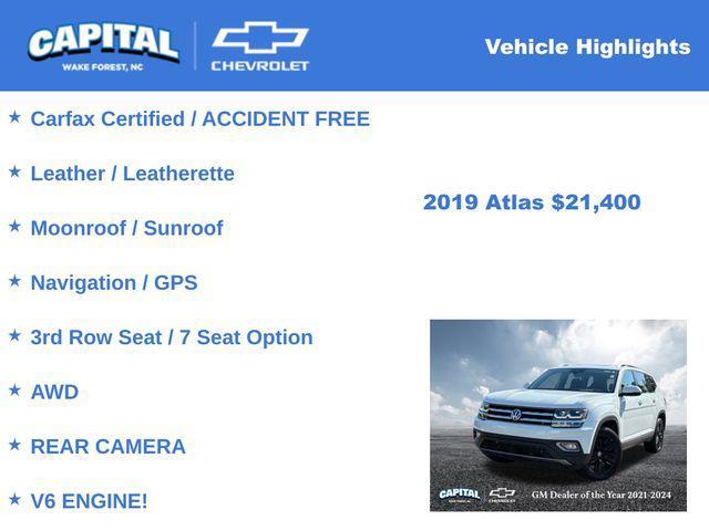 used 2019 Volkswagen Atlas car, priced at $21,400