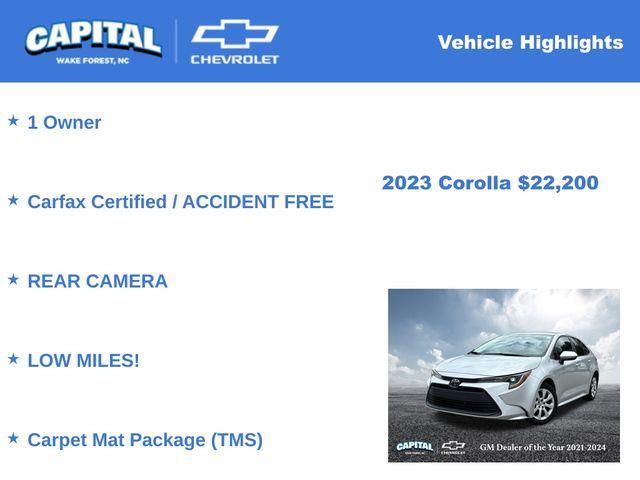 used 2023 Toyota Corolla car, priced at $22,200