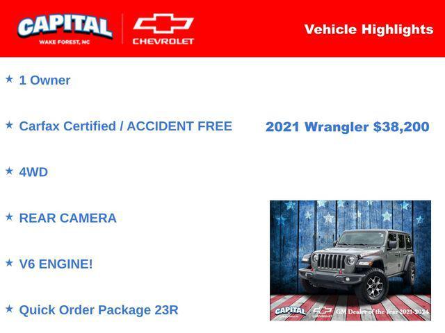 used 2021 Jeep Wrangler Unlimited car, priced at $38,200
