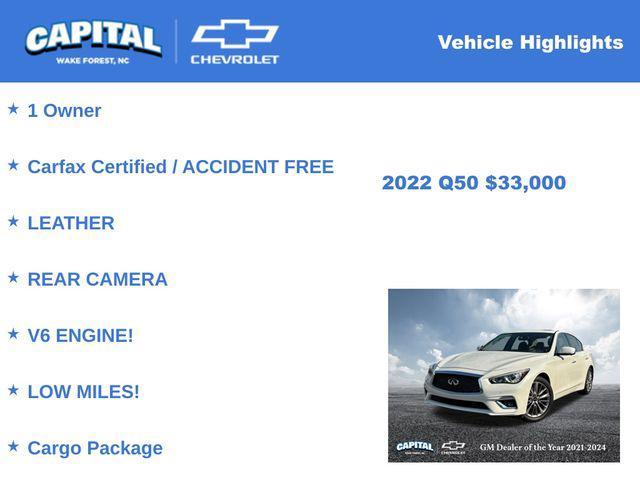 used 2022 INFINITI Q50 car, priced at $33,000