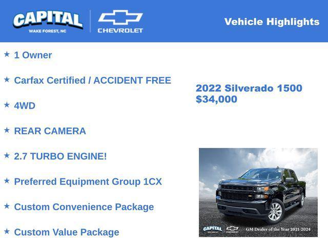 used 2022 Chevrolet Silverado 1500 car, priced at $34,000
