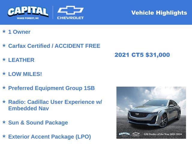 used 2021 Cadillac CT5 car, priced at $32,000