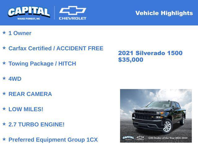 used 2021 Chevrolet Silverado 1500 car, priced at $35,000