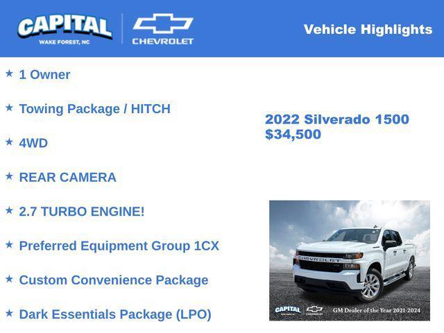 used 2022 Chevrolet Silverado 1500 car, priced at $34,500