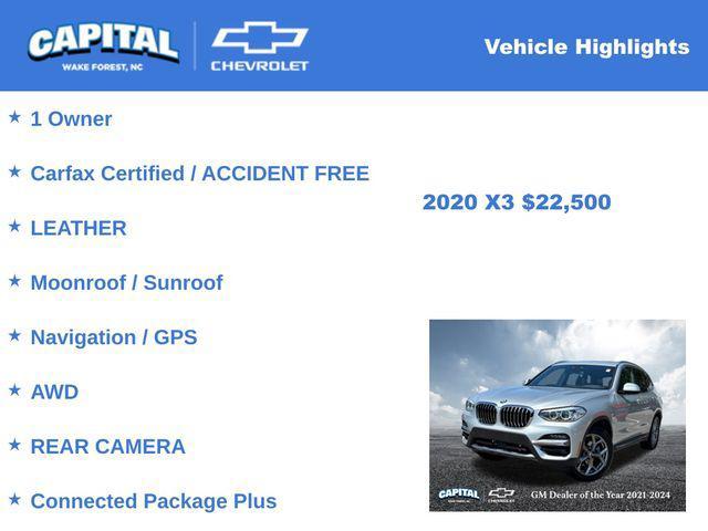 used 2020 BMW X3 car, priced at $22,500