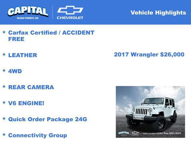 used 2017 Jeep Wrangler Unlimited car, priced at $26,000