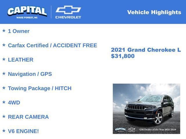 used 2021 Jeep Grand Cherokee L car, priced at $31,800