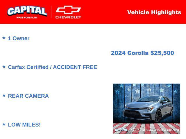 used 2024 Toyota Corolla car, priced at $25,500