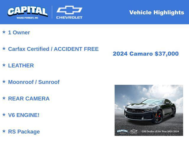 used 2024 Chevrolet Camaro car, priced at $37,000