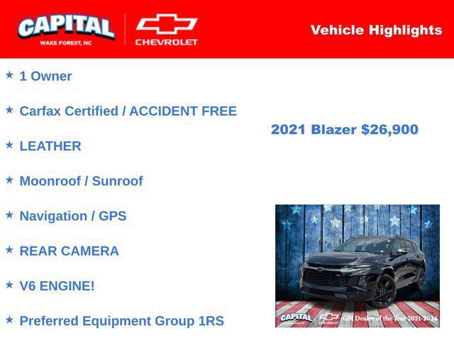 used 2021 Chevrolet Blazer car, priced at $26,900