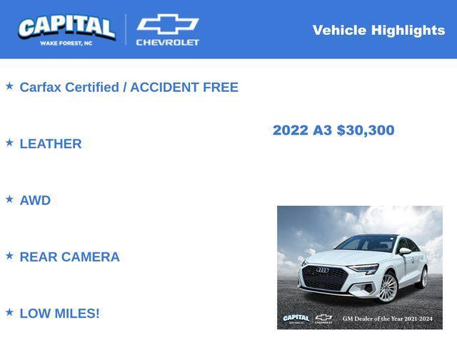 used 2022 Audi A3 car, priced at $30,300