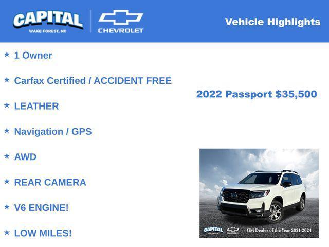used 2022 Honda Passport car, priced at $35,500